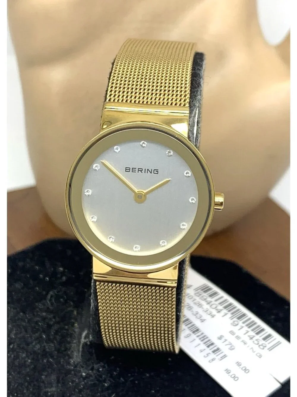 Bering Women's Watch 10126-334 Quartz Silver Dial Gold Tone Stainless Steel 25mm